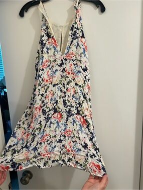 Aqua floral print dress